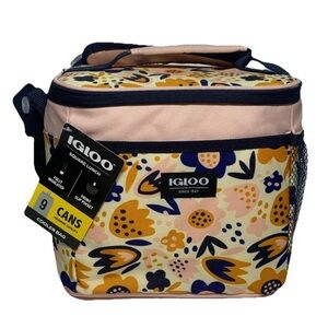 Igloo Lunch Cooler 9 Can Square Bag Retro Floral New